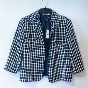 New York & Co Black and White Checkered Blazer Size 18